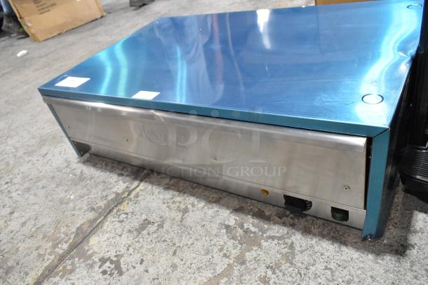Brand new Avantco 177BW48 stainless steel hot dog bun warmer, 48", 120V, 1 phase, minor scratches.