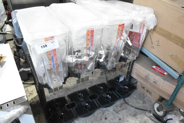 BRAND NEW 2025 Carnival King JETCOF 480M stainless steel beverage dispenser with four 5-gallon bowls, scratch and dent condition.
