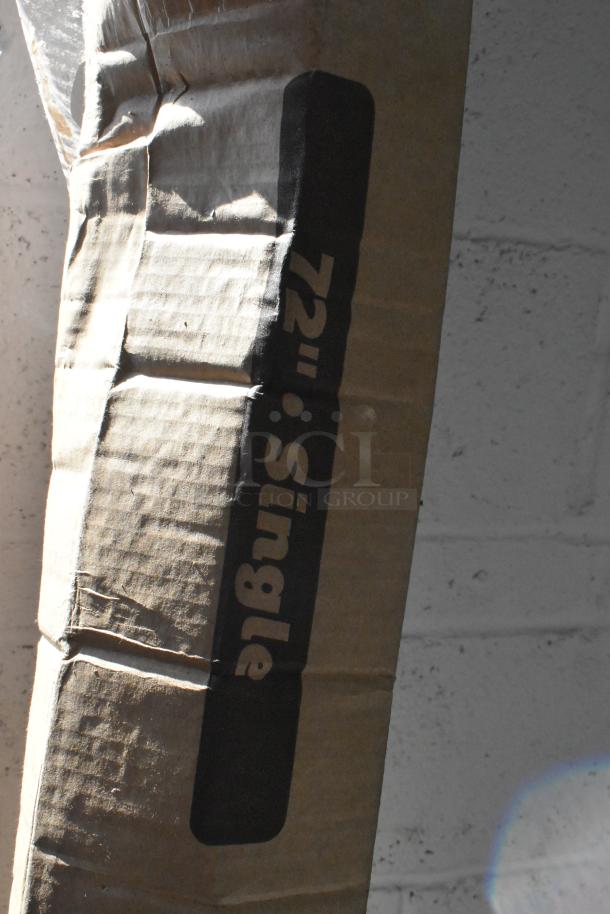 Cardboard packaging of 72-inch ServIt Strip Warmer, showing "72" Single" marking. New, may have box wear.