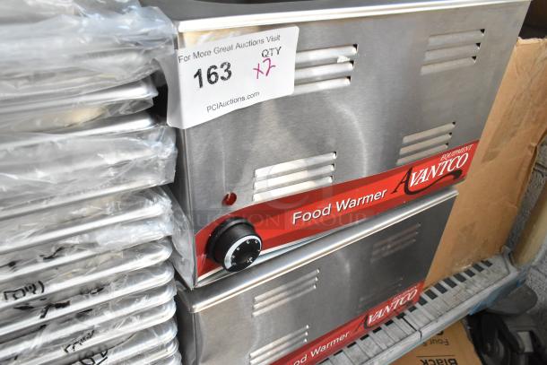 Brand new Avantco 177W50 stainless steel electric countertop food warmer, 120V, 1 Phase, minor scratches and dents, lot of 2.
