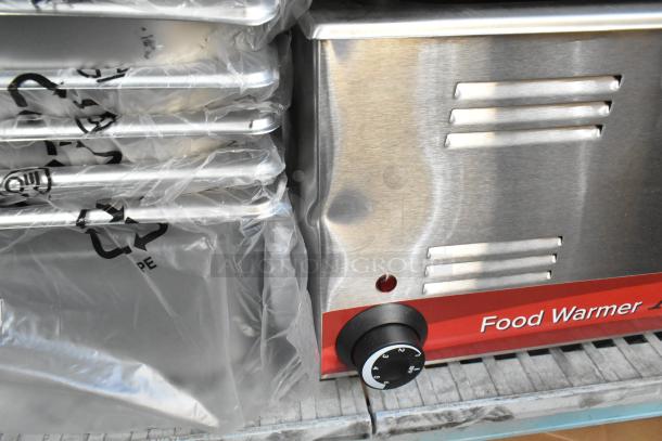 Avantco 177W50 stainless steel electric food warmer, brand new with minor dents, 120V, adjustable dial, countertop model.