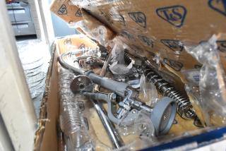 Brand new T&S B-0133-ADF12-B pre-rinse faucet in box. Features 37 9/16" height, 1.15 GPM spray, 44" hose, 12" add-on faucet.