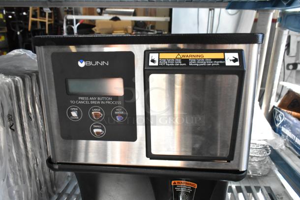 Bunn 42300.0000 AP My Cafe AutoPOD brewer, stainless steel, brand new with minor scratches; auto eject pod disposal feature.