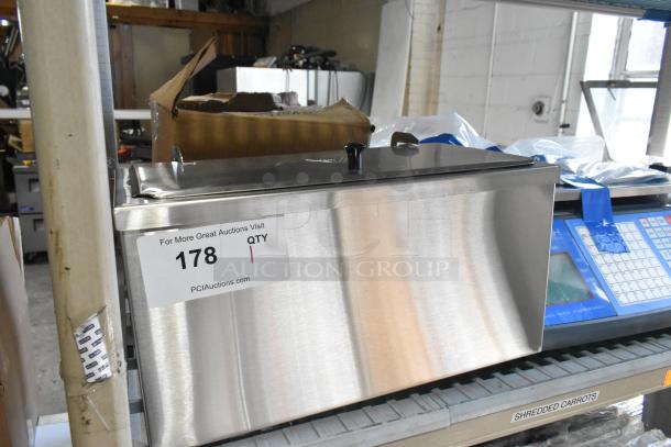 Brand new Carnival King 382CDPW2 3 Qt. Double Cone Dip Warmer, stainless steel, 120V, 1 Phase, labeled as scratch and dent.