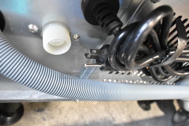 BRAND NEW SCRATCH AND DENT! Avantco 194UCH160A Ice Machine connections and coiled power cord, stainless steel finish.