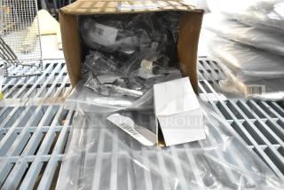 Box of 8 brand new scratch and dent items, including Hatco temp display, Southbend flame sensor, Frymaster ignitor.