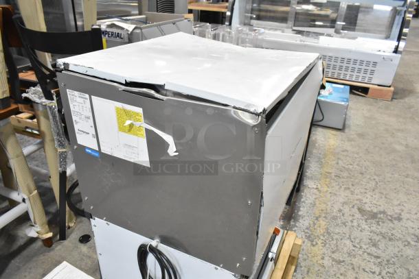 Brand new Scotsman HID525AB-1A countertop ice machine and water dispenser, scratch and dent, 25 lb. storage, push button, 115V.