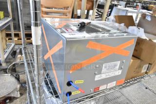 BRAND NEW SCRATCH AND DENT 2025 Elkay ECH8_1P metal commercial box, minor cosmetic wear, tagged, water in/out labels visible.