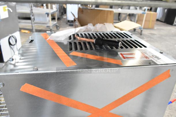 BRAND NEW Elkay ECH8_1P metal commercial box with minor scratches and dents, visible orange tape markings, part number 197.