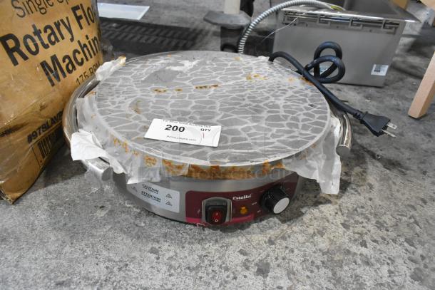 BRAND NEW Estella 348CMPT16A stainless steel 16" portable crepe maker, 120V, 1-phase, labeled as "scratch and dent."