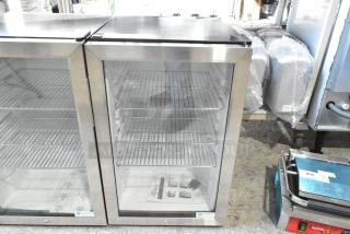 Brand new Excellence EMM-3HC metal black countertop display refrigerator, scratch and dent, swing door, 115 volts, 1 phase.