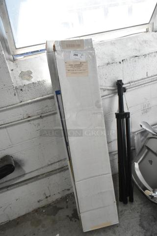 Brand new Curtron M Series strip doors in original packaging, labeled for order EDJ0001437. Scratch and dent condition.