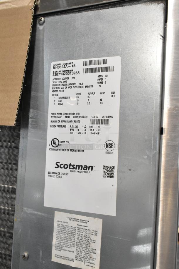2022 Scotsman NH0622A-1B Ice Head, Lancer TP30 Beverage Dispenser, 115V, 1 Phase, stainless steel, label details specs.