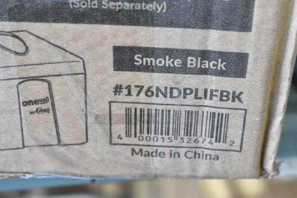 BRAND NEW Choice 176NDPLIFBK OneUp Smoke Black Napkin Dispenser, scratch and dent, in original packaging, made in China.