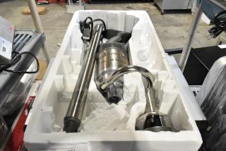BRAND NEW Robot Coupe MP 800 Turbo immersion blender, 29" shaft, 1 3/5 HP, single speed, 120V, with minor scratches in packaging.