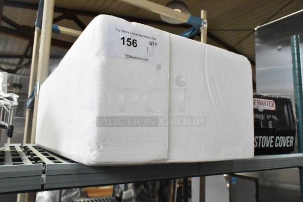 Brand new Robot Coupe MP 800 Turbo immersion blender packaging. Label reads "156 QTY" with slight dents.