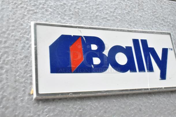Bally Walk In Box label, featuring logo on textured surface. Includes BEHA015E6-HS2B-B compressor and evaporator fan.