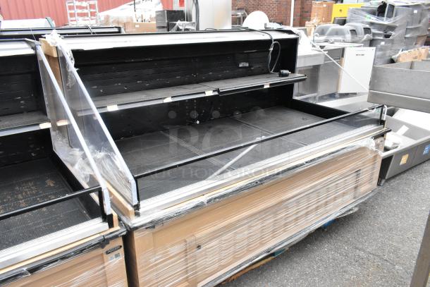 2018 Killion PFW-74-46-48-V-N-MOBILE metal merchandiser, black shelving, transparent sides, 208/230V, commercial use.
