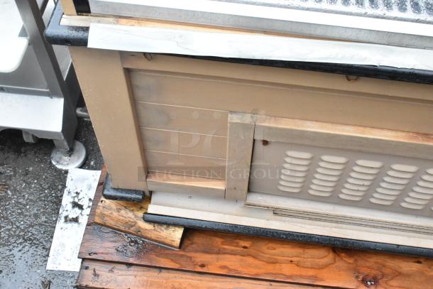 Killion PFW-74-43-48-V-N-MOBILE metal merchandiser, open front, commercial use, shows external wear, 208/230V, 1 phase.