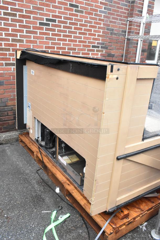 Killion PFW-74-43-48-V-N-MOBILE metal open grab-and-go merchandiser. Used condition, 208/230V, 1 phase.