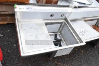 BRAND NEW SCRATCH AND DENT! Regency 600S1162018L Stainless Steel Single Bay Sink w/ Left Side Drain Board. No Legs. - Item #1213601
