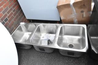 BRAND NEW SCRATCH AND DENT! Stainless Steel 3 Bay Drop In Sink - Item #1213617