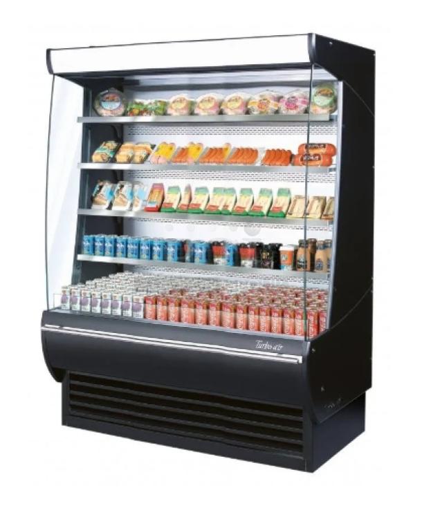 Turbo Air TOM60DXBN refrigerated merchandiser, black, multi-tier, LED lighting, brand new, in shipping crate, 115V, under warranty.