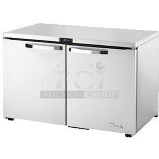 Brand new True TUC-48-LP-HC~SPEC3 commercial stainless steel 2-door undercounter refrigerator, Energy Star certified.