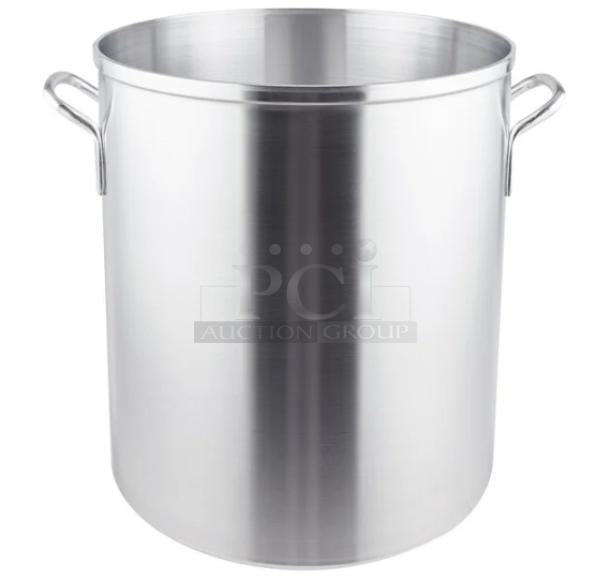 Brand new Vollrath Wear-Ever 60 Qt. aluminum stock pot, model 67560, with side handles.