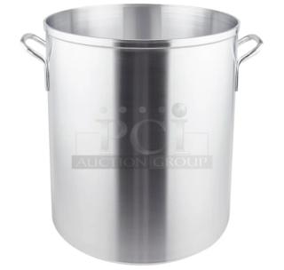 Brand new Vollrath Wear-Ever 60 Qt. aluminum stock pot, model 67560, with side handles.