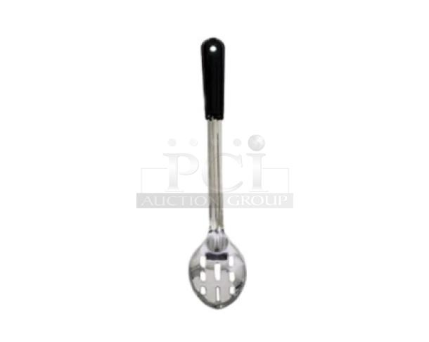 Adcraft BHS15SL stainless steel 15" slotted basting spoon with black grip handle, brand new.