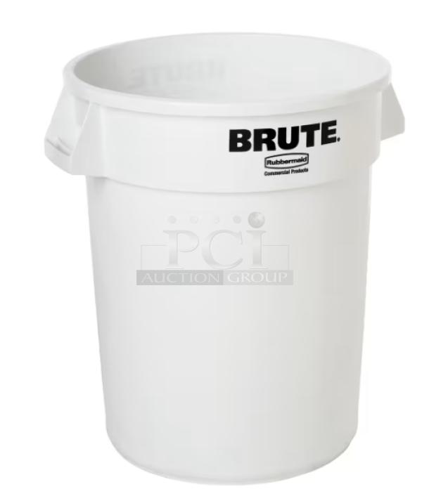 Rubbermaid BRUTE Series 32 Gal. white trash can, model FG263200WHT. Brand new condition, durable commercial design.