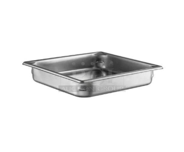 Brand new Vollrath Super Pan3 Series 2/3-size hotel pan, model 90122, 2.5" deep, stainless steel, commercial-grade.