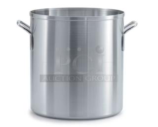 Brand new Vollrath Wear-Ever 32 Qt. Classic Stock Pot, model 67532, commercial aluminum, with sturdy handles.