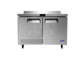 BRAND NEW! Atosa Commercial Stainless Steel 2 Door 48” Worktop Freezer! With Back Splash! Model: MGF8413GR SN: MGF8413GRAUS100323011200C40001! - Item #1214244