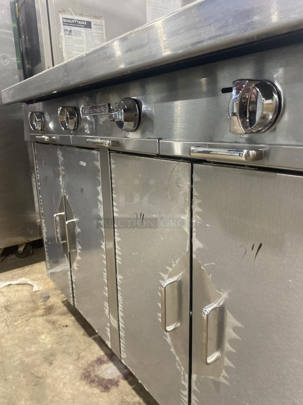 NEW Southbend Platinum Series 48" Stainless Steel Char Broiler with cabinet base and back splash. Model P48C-CCC.