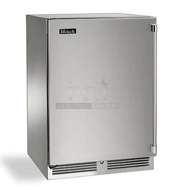 Brand new Perlick commercial undercounter freezer, stainless steel, model HC24FSSSSTK, 24-inch, solid glass door.