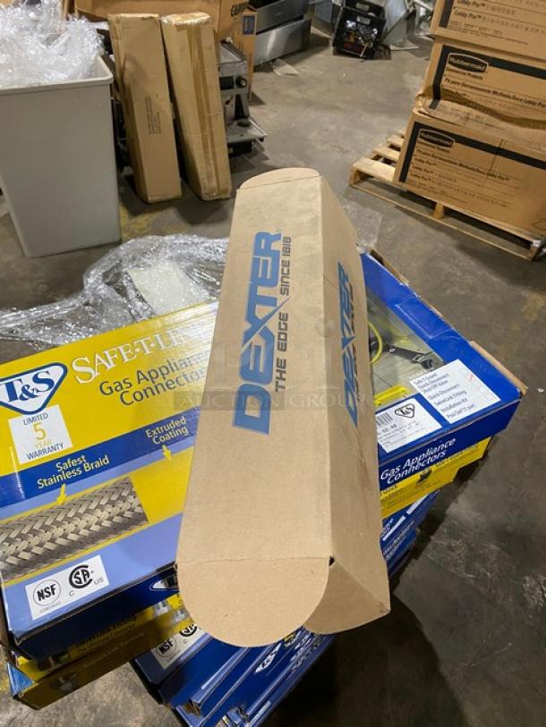 Brand new Dexter Russell SofGrip 14" slicer, Model SG14014WGE, with white grip handle, in packaging.