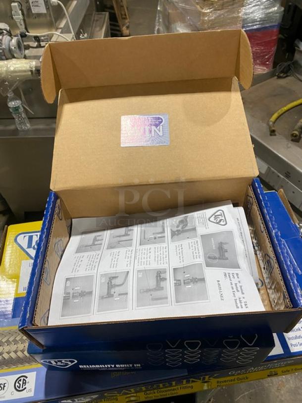 Brand new T&S Brass EasyInstall Add-On Faucet, model B-0155-LNEZ, in package with instructions. Polished chrome.