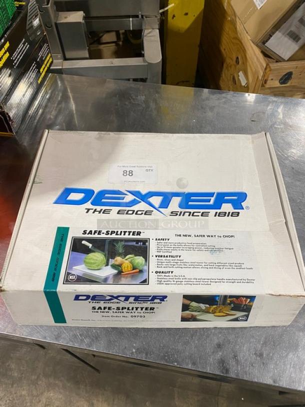 Brand new Dexter Russell Safe-Splitter cutting board system, model 09703, in original packaging with slicing knife.