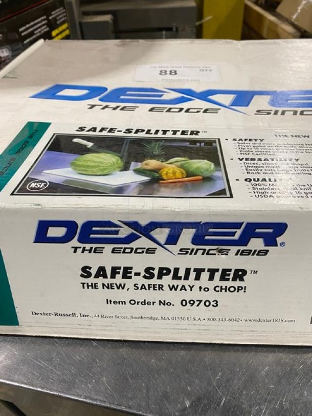 Dexter Russell Safe-Splitter countertop cutting board system, model 09703, brand new in box with knife included.