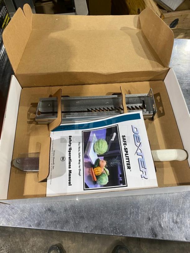 Brand new Dexter Russell Safe-Splitter countertop cutting board system, model 09703, with knife and manual in box.
