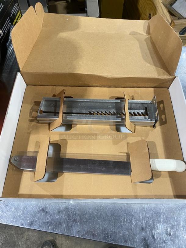 Dexter Russell Safe-Splitter Model 09703 in box; includes cutting board system and chopping knife. Brand new condition.