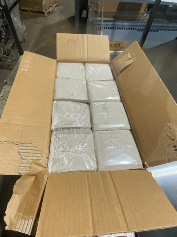 Brand new pallet of Dixie Commercial Brown 9.5"x9.5" single-ply beverage napkins, Model 96021, 4,000 per case.