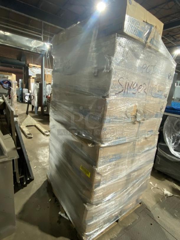 Full pallet of Dixie Commercial beverage napkins, model 96021. New, 9.5"x9.5", 4,000 per case, shrink-wrapped.