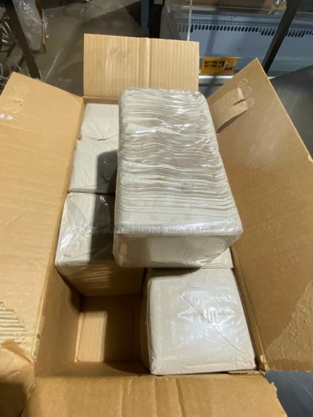 Brand new full pallet of Dixie Commercial Brown 9.5"x9.5" single-ply 1/4-fold beverage napkins, 4,000 per case, Model 96021.