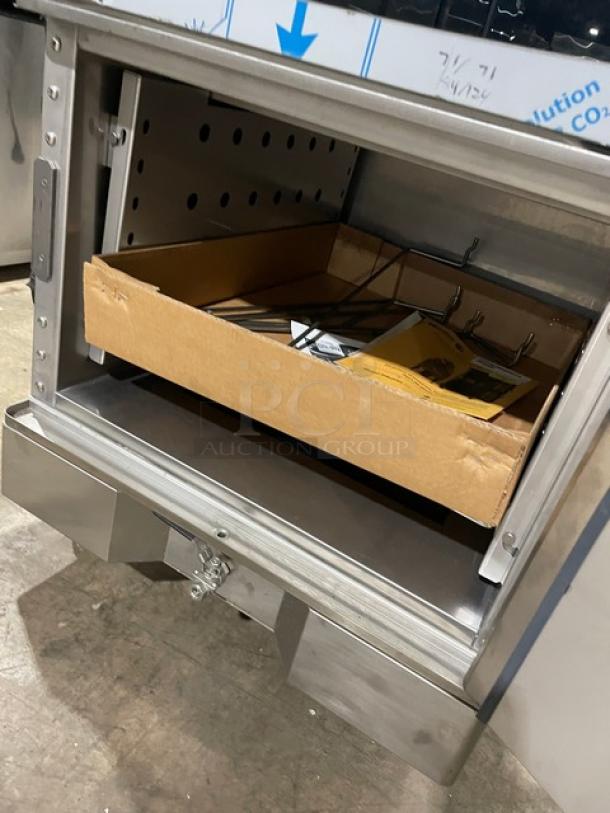 Winston CVap CHV504UVR stainless steel electric cook & hold oven, half-size, scratch-n-dent, on casters, 2020 model.