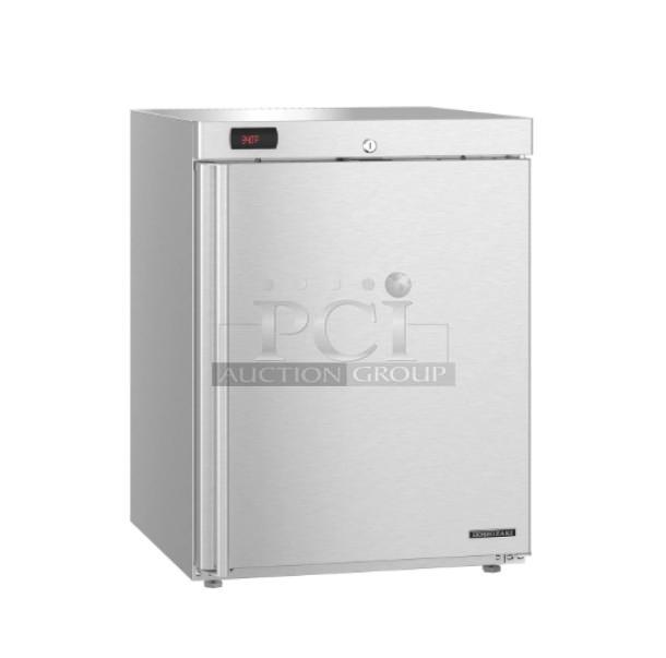 Brand new Hoshizaki stainless steel undercounter refrigerator, model HR24C. Single door, digital display, excellent condition.