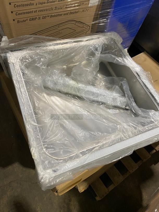 Brand new NBR TDR-2020 stainless steel drawer assembly, packaged in plastic, showcasing commercial-grade construction.