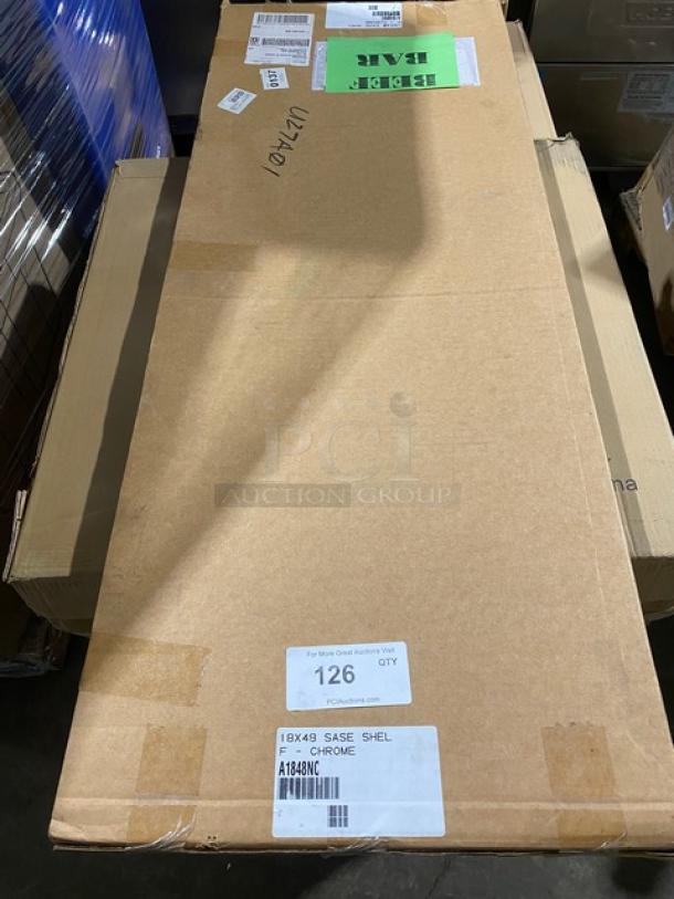 Metro Super Erecta 48"x18" chrome shelf, model A1848NC, brand new in original packaging.